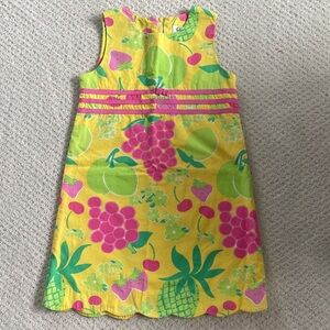 Lilly Pulitzer Girls' Yellow Fruit Print Sundress, size 6x